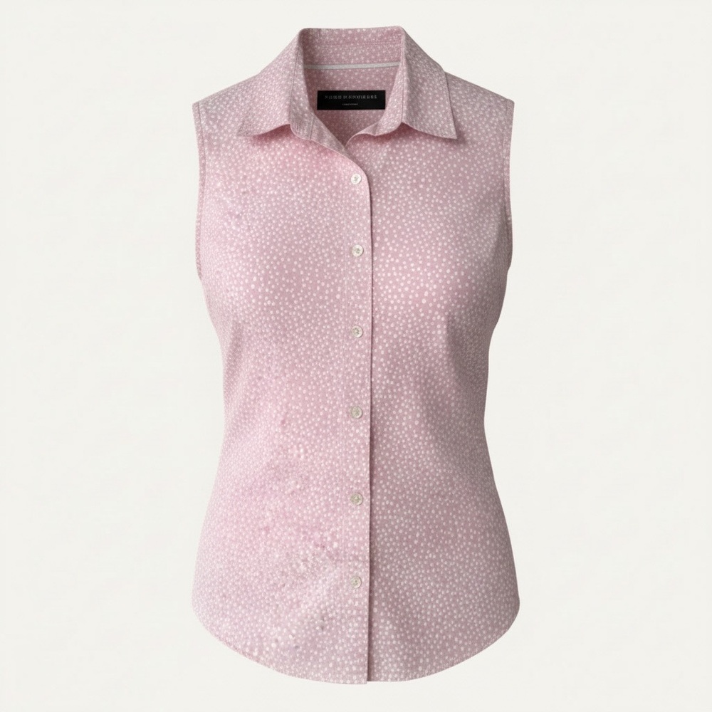 Banana‎ Republic Pink White Polka Dot Sleeveless Button-Up Shirt Size 4P